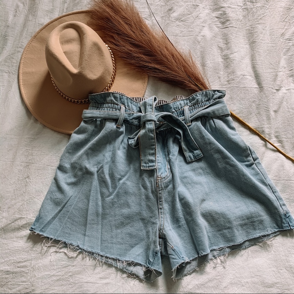 Paper Bag Jean Shorts